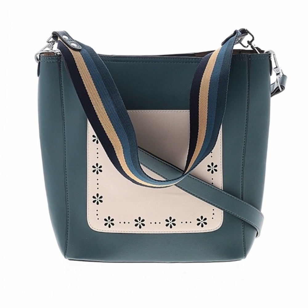 BROMEN Bucket Hobo Bag Crossbody Shoulder Purse NEW without Tags Green Cream